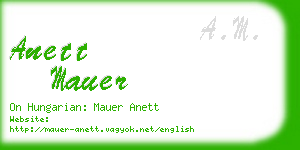 anett mauer business card